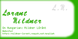 lorant mildner business card
